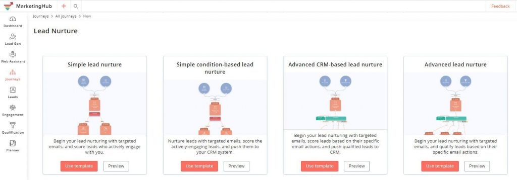 Zoho MarketingHub email subdomain lead nurturing