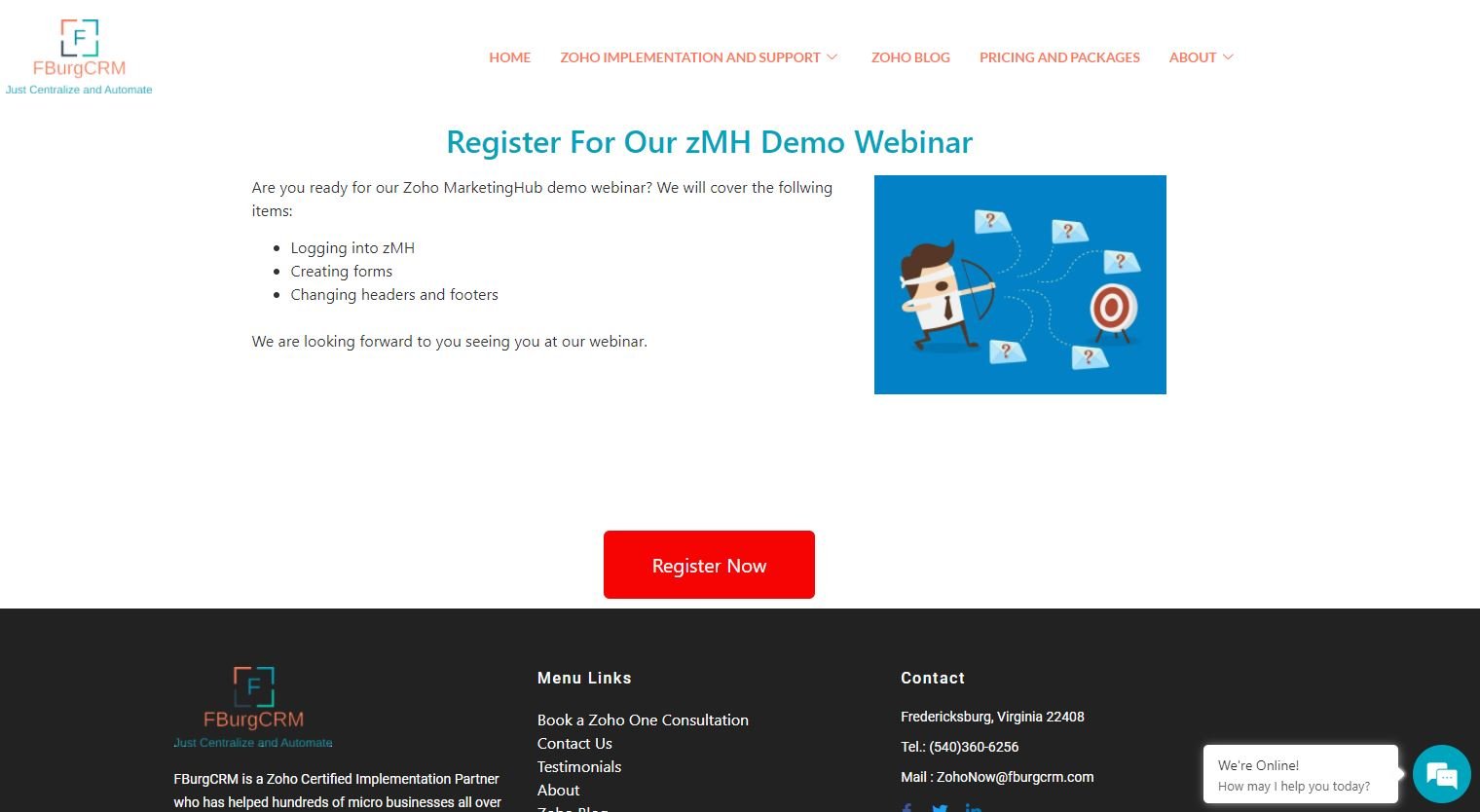 Zoho MarketingHub missed goals and defined events video demo
